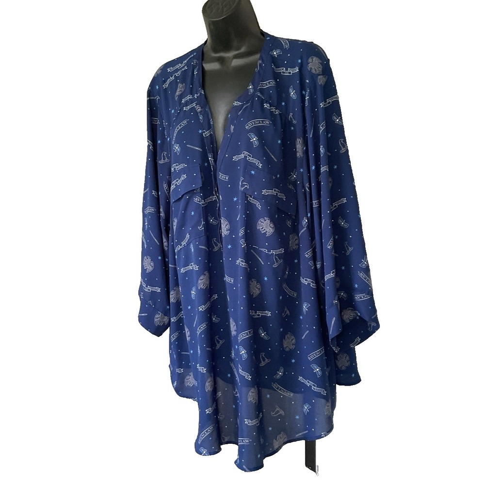 Harry Potter Ravenclaw Blue Silver Harper Tunic Geek Chic Plus Size 5X EUC